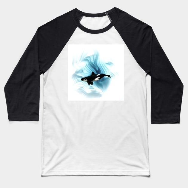 Orca The Ice Hunter Baseball T-Shirt by MikaelJenei